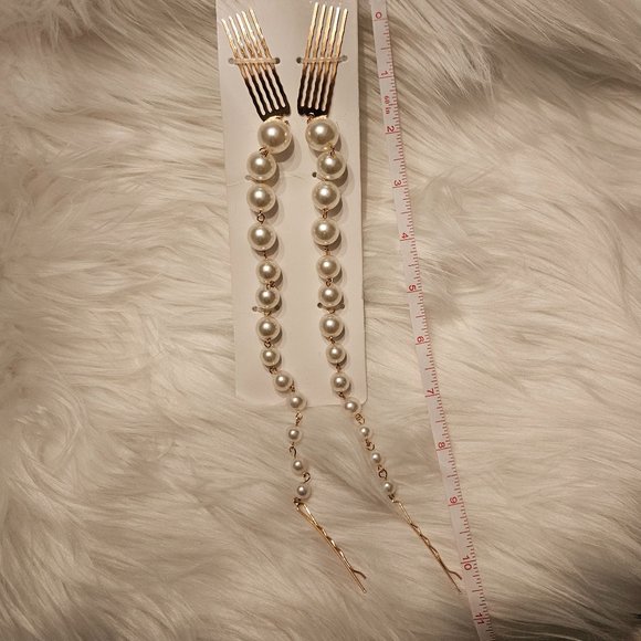 New (2) Large Pink Satin Hair Bow and Pearl Clip Decoration - Picture 5 of 8